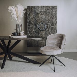 Eetkamerstoel Carro Stof Ice Grey Draaibaar