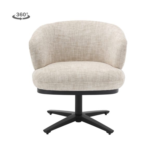 Armstoel Lounge Perca Ted Stof Bleu Grey Draaibaar - Afbeelding 2