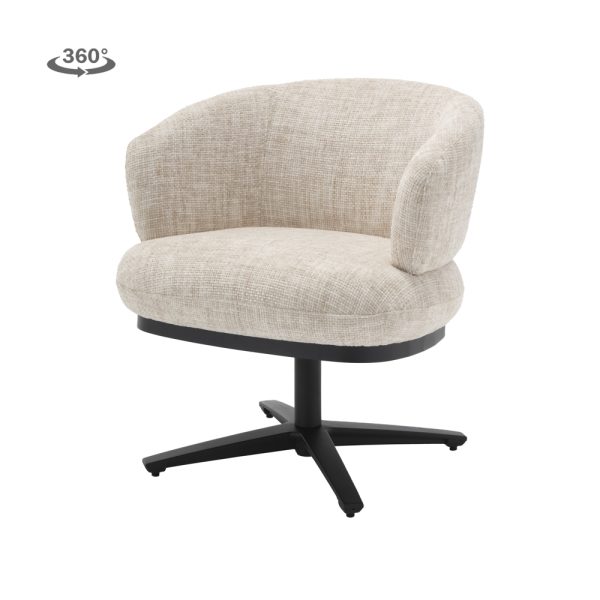 Armstoel Lounge Perca Ted Stof Bleu Grey Draaibaar - Afbeelding 3