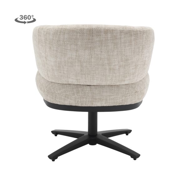 Armstoel Lounge Perca Ted Stof Bleu Grey Draaibaar - Afbeelding 5