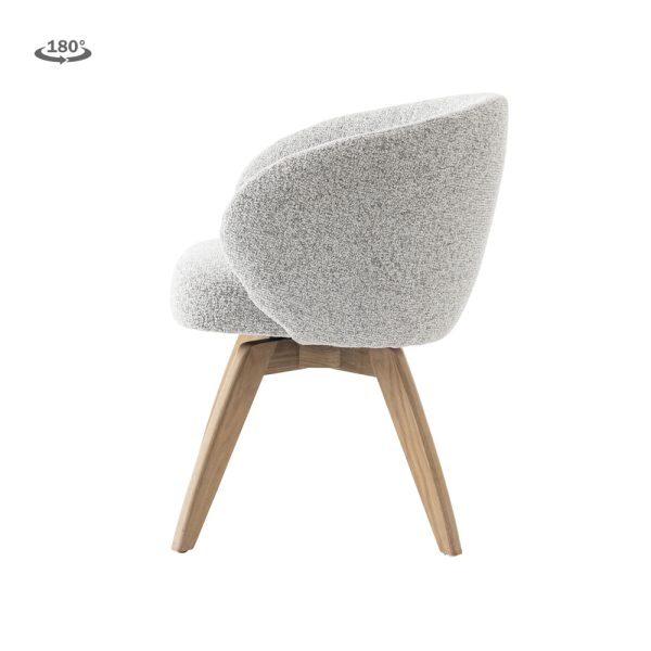 Armstoel Brescia Light Grey Draaiarmstoel - Afbeelding 4
