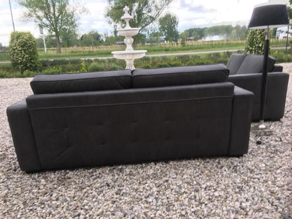 Bankstel Mammoet 2.5 en 3.5 Zits Hufterproof leder Graphite - Afbeelding 3