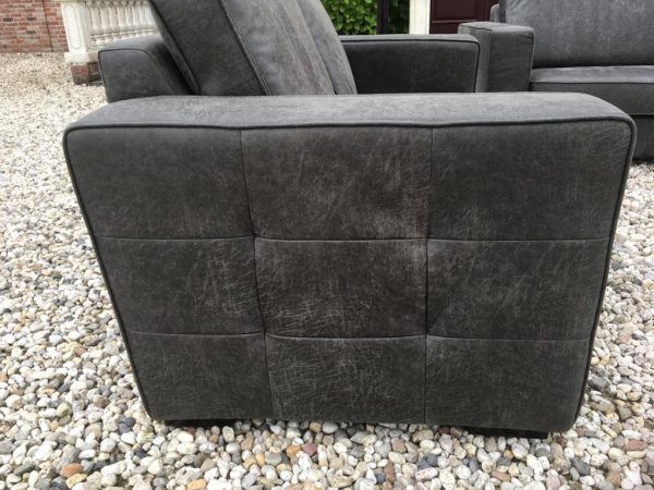 Bankstel Mammoet 2.5 en 3.5 Zits Hufterproof leder Graphite - Afbeelding 4