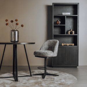 Barstoel Caldes Ted Stof White Grey Draaibaar