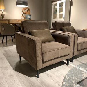 Fauteuil Claartje Ribstof Bruin