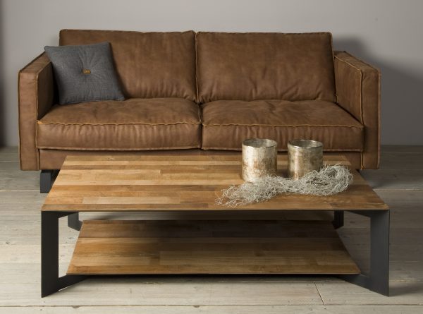 Salontafel Aberdeen Metaal Gerecycled Teakhout 135cm