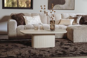 Salontafel Yuki Deens Ovaal Gebroken Wit 120cm