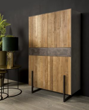 Opbergkast Dover Modern Metaal Teakhout 122cm