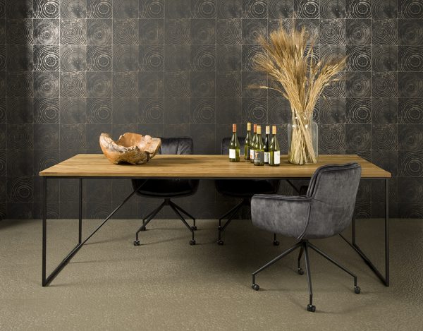 Eetkamertafel Justin Recycled Teakhout Met Stalen Frame 180cm