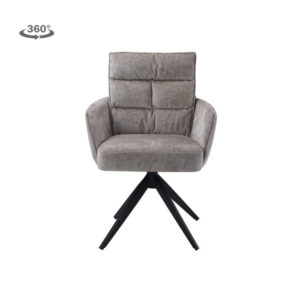 Complete Eethoek Tafel Ovaal San Marino 220cm 6 Armstoel Rosora Stof Beige - Afbeelding 6