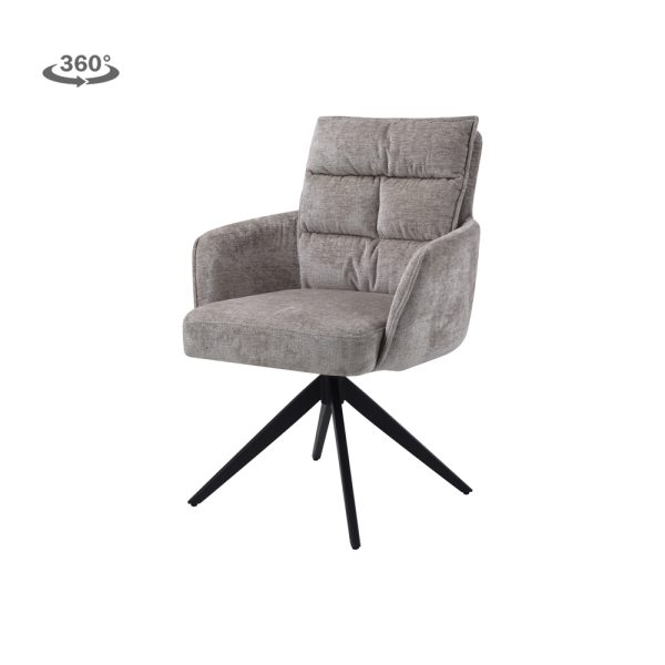 Complete Eethoek Tafel Ovaal San Marino 220cm 6 Armstoel Rosora Stof Beige - Afbeelding 7