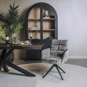 Armstoel Rosora Stof Grey Draaibaar