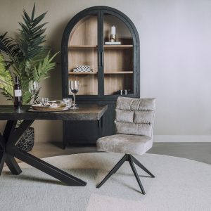 Eetkamerstoel Rosora Stof Beige Draaibaar