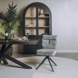 Eetkamerstoel Rosora Stof Grey Draaibaar
