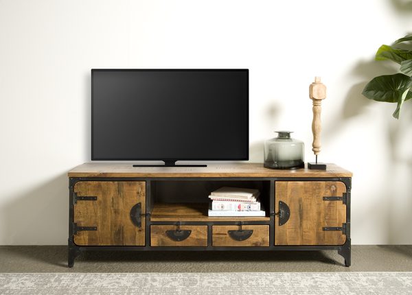 Tv Meubel Praag Metaal Mango Hout Brown 180cm