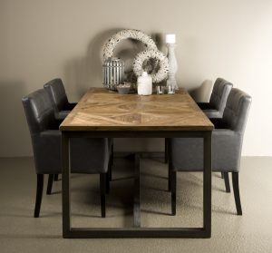 Eettafel Liverpool Gerecycled Teakhout Staal 220cm