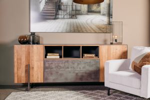 Dressoir Dover Modern Metaal Teakhout 222cm