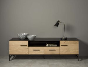 Tv Meubel Oscar Eikenhout Met Metalen Frame 190cm