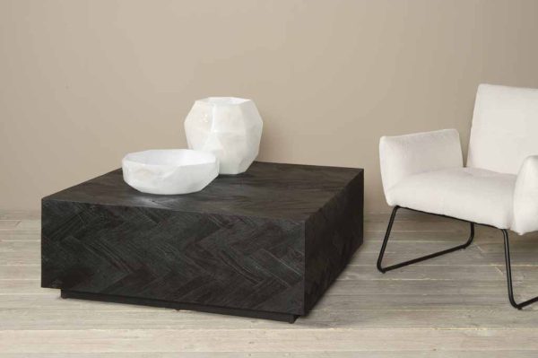 Salontafel Ziano Zwart Visgraat 100cm Towerliving