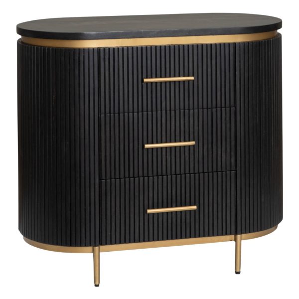 Ladekast Ramazan Zwart 90cm