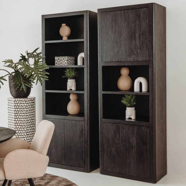 Opbergkast Met Openvakken Thuur Zwart 80cm