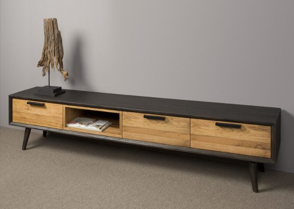 Tv Meubel Rimini Retro Eikenhout 200cm 