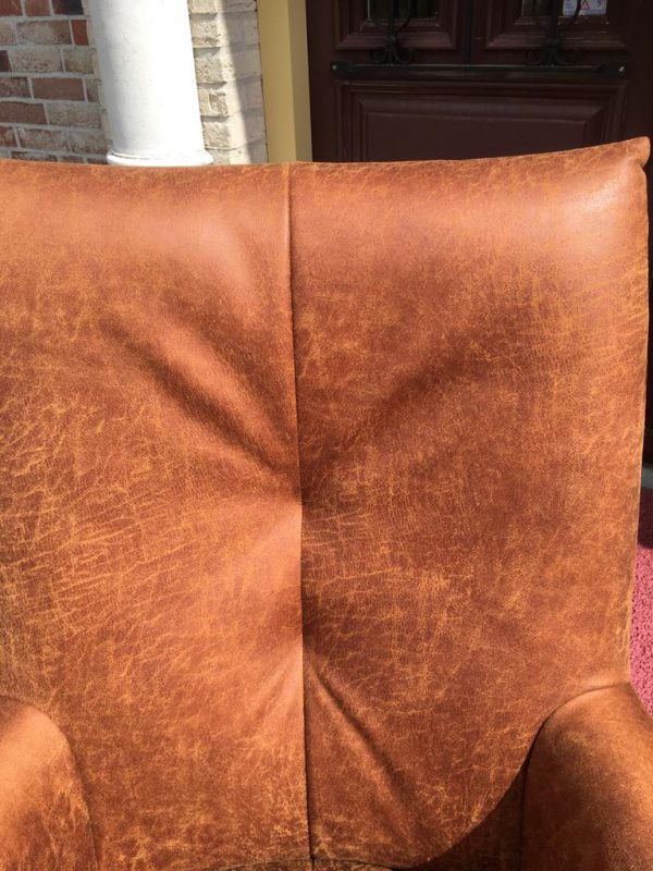 Fauteuil Rots draai Hufterproof Leder Cognac - Afbeelding 6