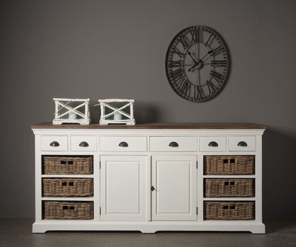 Dressoir Napoli Wit Met Manden 195cm Towerliving