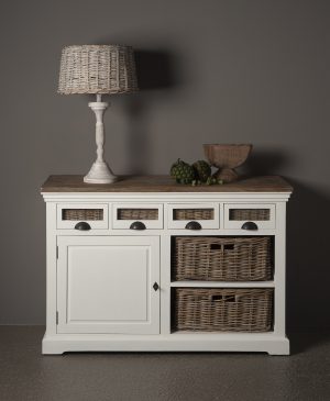 Dressoir Bristol Wit Met Manden 125cm