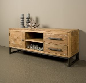 Tv meubel Liverpool Gerecycled Teakhout Staal 145cm