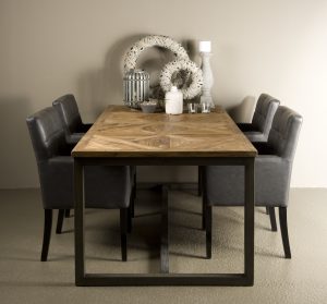 Eettafel Liverpool Gerecycled Teakhout Staal 160cm