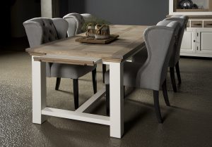 Eetkamertafel Maison Eikenhout Landelijk Wit 200cm