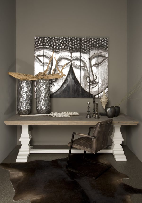 Kloosterpoottafel Maison Eikenhout Landelijk Wit 220cm