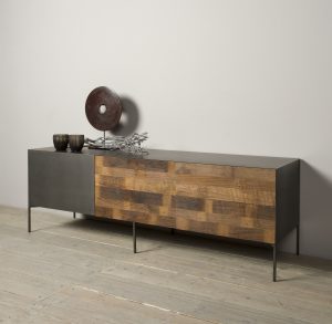 Tv Meubel Aberdeen Metaal Gerecycled Teakhout 166cm