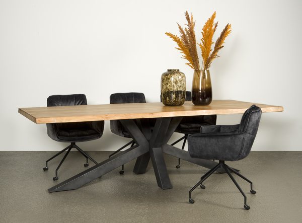 Eettafel Sovana Naturel Boomstam Spinpoot 240cm Towerliving