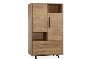 Wandkast Wessel Mango Zwart Staal 110cm