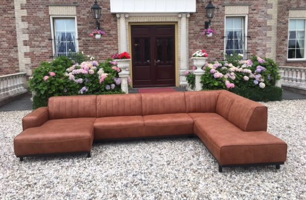Parijs Hoekbank 3 zits lounge met Ottoman Retro Industrieel